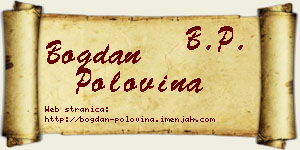 Bogdan Polovina vizit kartica